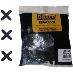 Espaçador / Separador de Piso e Azulejo Dtools 8mm Pacote com 80 Unidades