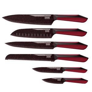 Conjunto de Facas Ichef Polishop - Shark Series - Special Cut - Red Duo
