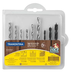Jogo de Brocas Tramontina Mix 9 Peças
