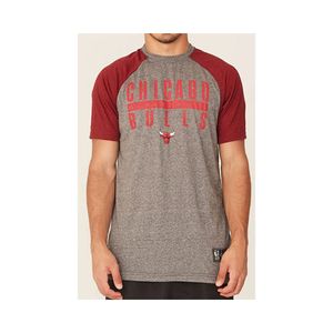 Camiseta Básica Masculina Estampada Chicago Bulls Cinza Tam P - NBA
