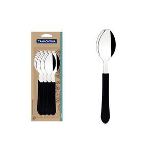 Conjunto de Colheres de Mesa Leme com Lâminas Inox e Cabos de Polipropileno Preto 12pçs - Tramontina