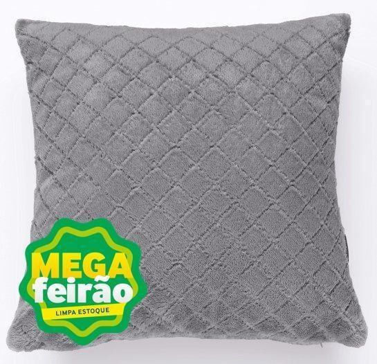 Almofada-Plush-Matelassada-Hedrons-Cinza-43x43cm