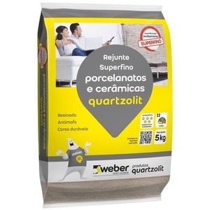 Rejunte Quartzolit para Porcelanato Cinza Artico 5 kg