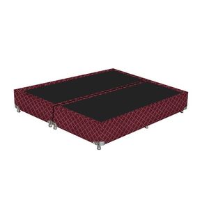 Base Box Casal Bipartido Gazin Poliester Bordado Vinho 79x27x198cm