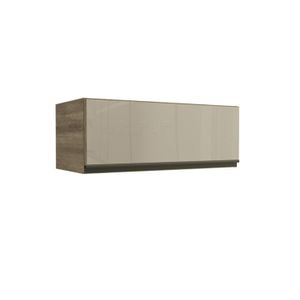 Armário Aéreo 1 Porta Basculante Kappesberg Maxxi G770-NO 80cm Com Vidro Nogal Mad 80X30X37