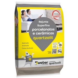 Rejunte Quartzolit para Porcelanato Cinza Platina 5Kg