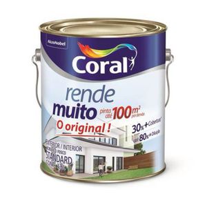 Tinta Acrílica Rende Muito Coral Branco Fosco 3,6L