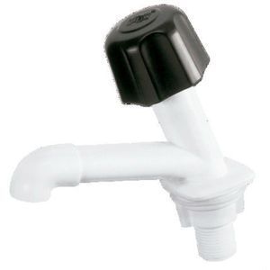 Torneira Para Lavatório Herc de Mesa Bica Baixa Plástico Branco e Preto 1195 1/2"