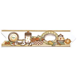 Faixa Decorativa Retangular Cerâmica Gabriela 8,5x33cm GLD2274 Peça