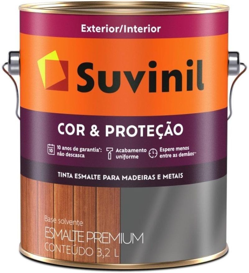 Tinta Esmalte Suvinil Alumínio Brilhante 900ml