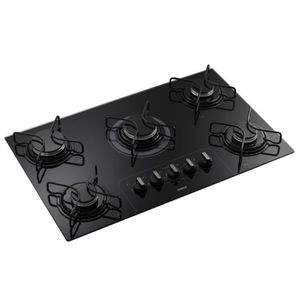 Fogão Cooktop a Gás 5 Bocas Consul CD075AE Mesa de Vidro Acendimento Automático Preto Bivolt
