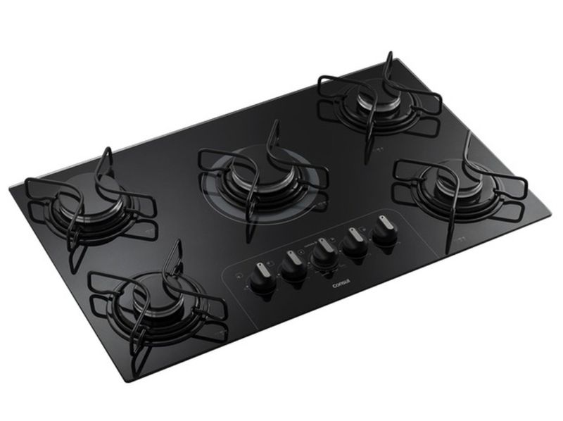 FOGAO-A-GAS-DE-PISO-5-BOCAS-CONSUL-COOKTOP-VIDRO-PRETO-BIVOLT