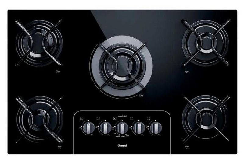 FOGAO-A-GAS-DE-PISO-5-BOCAS-CONSUL-COOKTOP-VIDRO-PRETO-BIVOLT