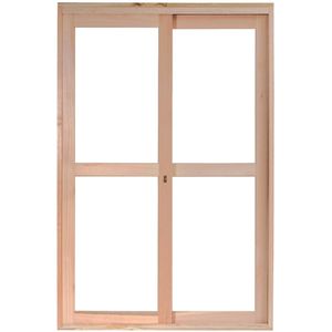 Porta de Madeira Eucalipto Rondosul de Correr Sem Veneziana EWK480 140x213x9,4cm Vidro Liso