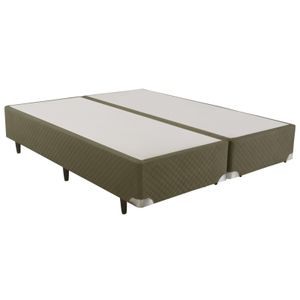 Base Box Casal Queen Bipartido Herval Suede Amore Verde 158x198x28cm