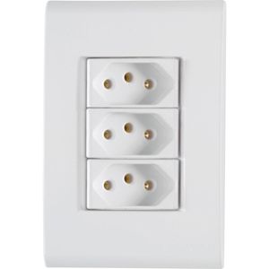 Tomada Tramontina Tripla 10A 250V 2 Polos e 1 Tomada Liz 57170/076