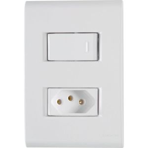 Interruptor Tramontina Simples 10A 250V 2 Polos e 1 Tomada Liz 57170/064/264