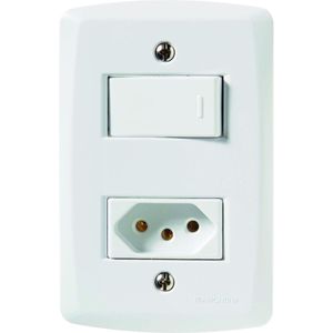 Interruptor Tramontina Paralelo 10A 250V 2 Polos e 1 Tomada Lux2 57145/050