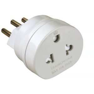 Plug Adaptador Elétrico Tramontina 57400/198 2 Polos e 1 Tomada 10A Branco