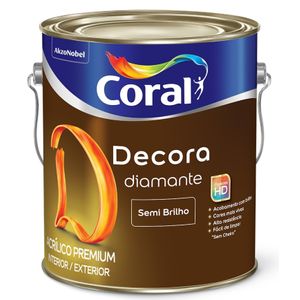 Tinta Acrílica Coral Decora Semi Brilho Branca 3,6L
