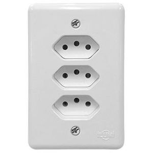 Tomada Tripla Ilumi 2 Polos e 1 Tomada 10A Stylus