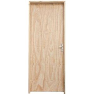 Porta de Madeira Pinus Montada Interna 2564 80x213x14cm Fechadura Cromada Esquerda