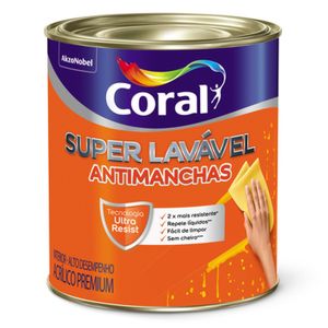 Tinta Acrílica Coral Super Lavavel Branco Gelo 3,6L
