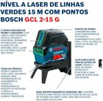 NIVEL-A-LASER-VERDE-BOSCH-GCL-2-15-G-15M-COM-PONTOS-DE-PRUMO