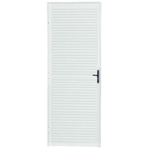 Porta de Alumínio Brasil Laminada 10222 84x215x3,7cm Branca Direita
