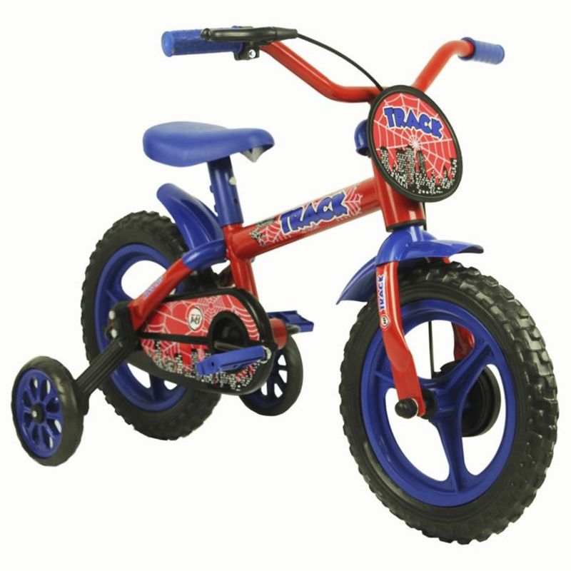 BICICLETA-ARO-12-INFANTIL-TRACK-BIKES-ARCO-IRIS-MASCULINA-AZUL-E-VERMELHO