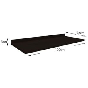 Tampo Para Balcão Kappesberg S515-PRB 120cm Pr Brilho Madeira 120X2,5X52