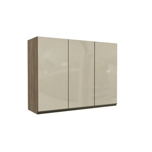 Armário Aéreo 3 Portas com Vidro G767 Maxxi Kappesberg Nogal 120cm