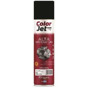 Tinta Spray Color Jet Alta Temperatura Preto Fosco 350ml