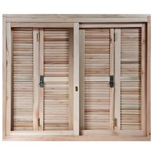 Janela de Madeira Eucalipto Rondosul Veneziana 260 120x100x12cm Vidro Liso