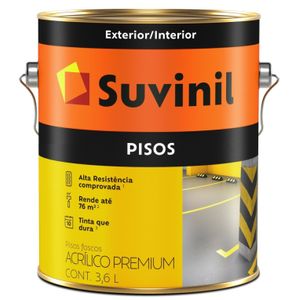 Tinta Para Piso Acrílica Suvinil Fosco Amarelo Demarcação 3,6L