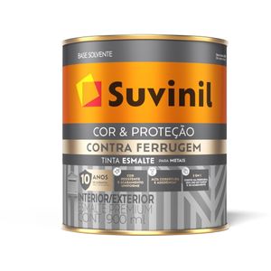 Tinta Esmalte Suvinil Brilhante Contra Ferrugem Cinza Medio 1565 900ml