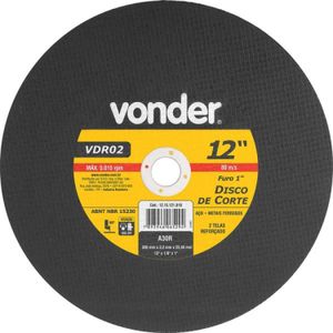 Disco Abrasivo de Corte Vonder Para Metais Ferrosos DCV 300X3,2X25,4mm