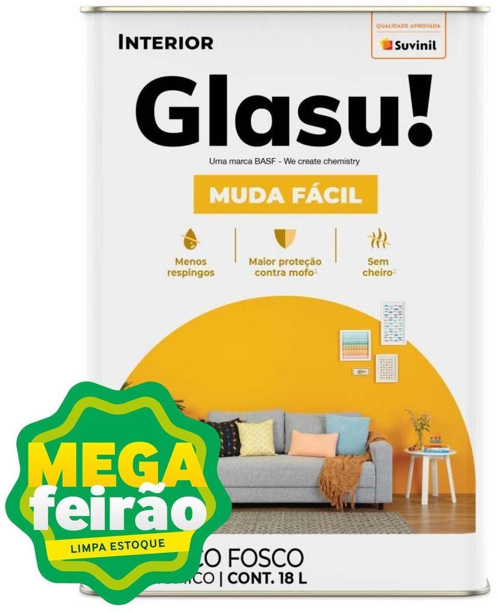 TintaAcrílicaSuvinilGlasuritMudaFácilEconômicoFoscoAreia18L