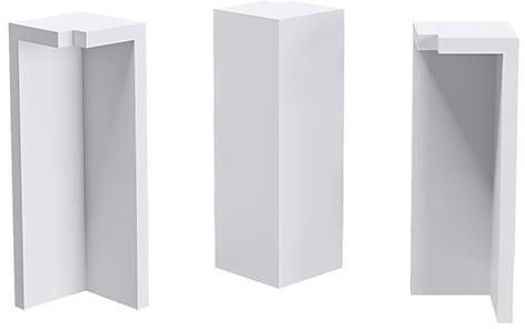 Terminal Santa Luzia Para Canto Externo Branco 7Cm Com 4 Peças