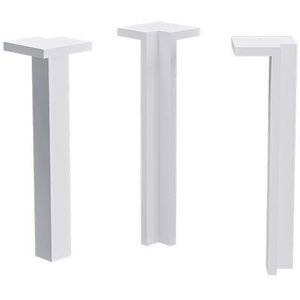Terminal Santa Luzia Para Canto Interno Branco 10Cm Com 4 Peças