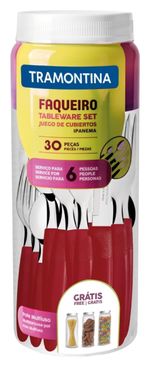 FAQUEIRO-TRAMONTINA-INOX-IPANEMA-8788-30-PECAS-VERMELHO