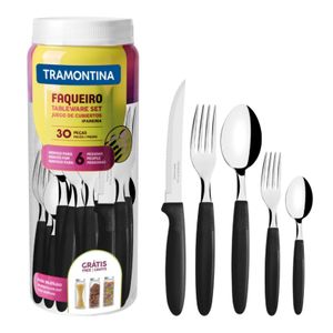 Faqueiro Tramontina Inox Ipanema 30 Peças Preto