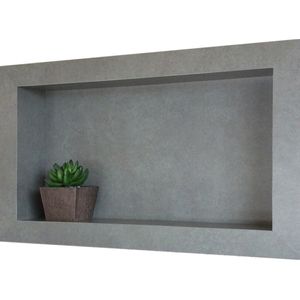 Nicho Decorativo Para Banheiro em Porcelanato Cimento Natural 36x60x11cm