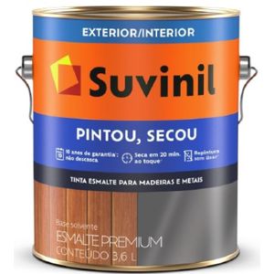 Tinta Esmalte Suvinil Pintou Secou Brilho Platina 3,6L