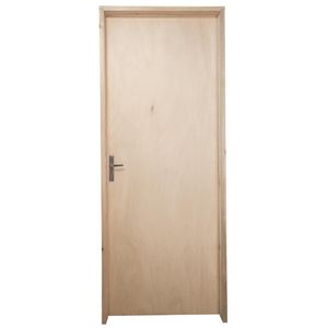 Porta de Madeira Amescla Montada Grantok 6878 75x214x18cm Direita Marco de Eucalipto