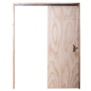 Porta de Madeira Pinus de Correr Grantok 7178 80x213x14cm Esquerda