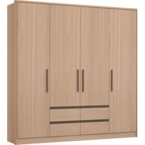 Guarda-Roupa / Roupeiro 4 Portas 4 Gavetas Luxus Castro Nogueira 220x221x47cm
