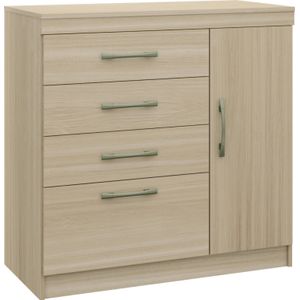 Cômoda Sapateira 1 Porta 3 Gavetas 1 Sapateira Castro Nogueira Champagne 93,8x92,5x44,5cm