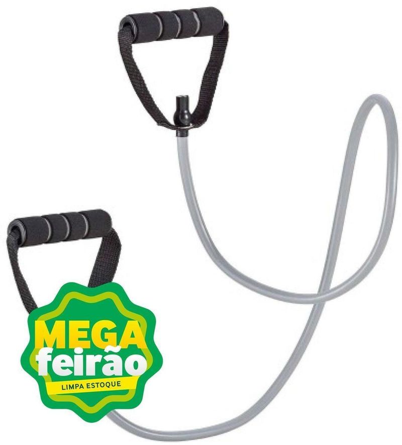 Extensor-Atrio-ES223-Toning-Tube-Fitness-Elastico-Com-Alca-Cinza-e-Preto