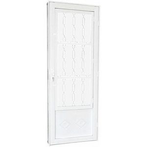 Porta de Aço Brasil 2824 84x215x6cm Esquerda Vidro Boreal Grade Elo